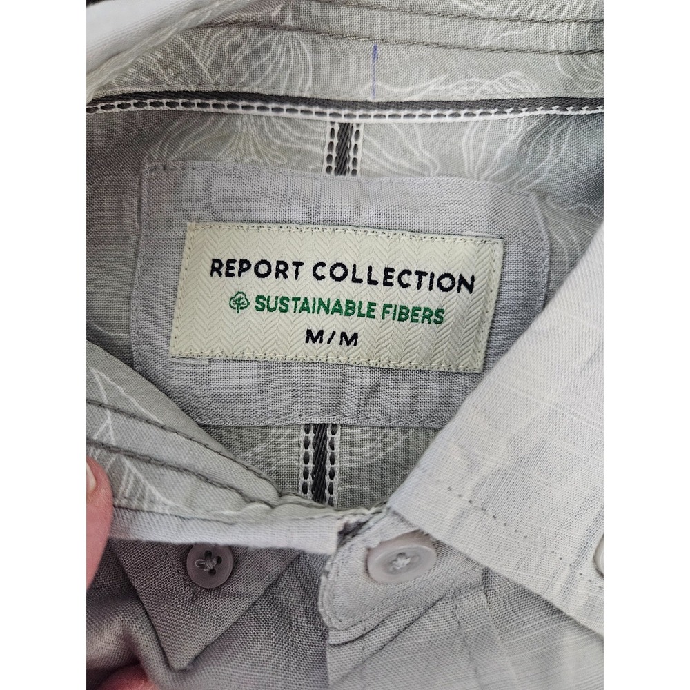 Report Collection M NWT Short Sleeve Button Down Sustainable Modal‎ Shirt - Picture 3 of 9